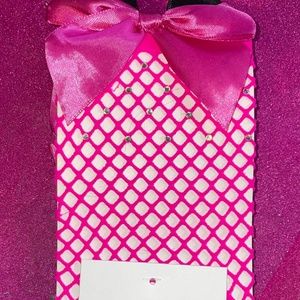Urban Outfitters Fishnet Bow Embellished Pink and Black Ankle Socks